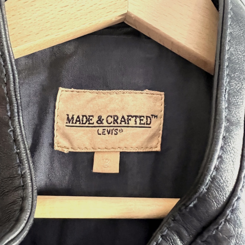 MADE & CRAFTED LEVIs Blue Leather Jacket Size 2